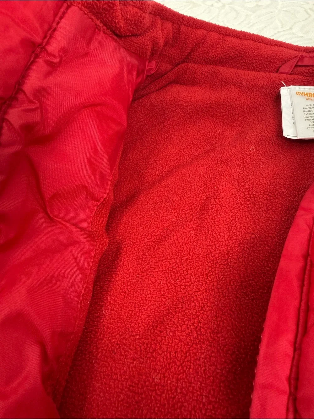 Gymboree Red Quilted Puffer Vest Size 2T - 3T Fleece Lined Holiday Winter